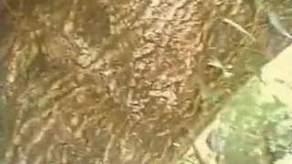 Ебарь чпокнул русскую малышку на открытом воздухе